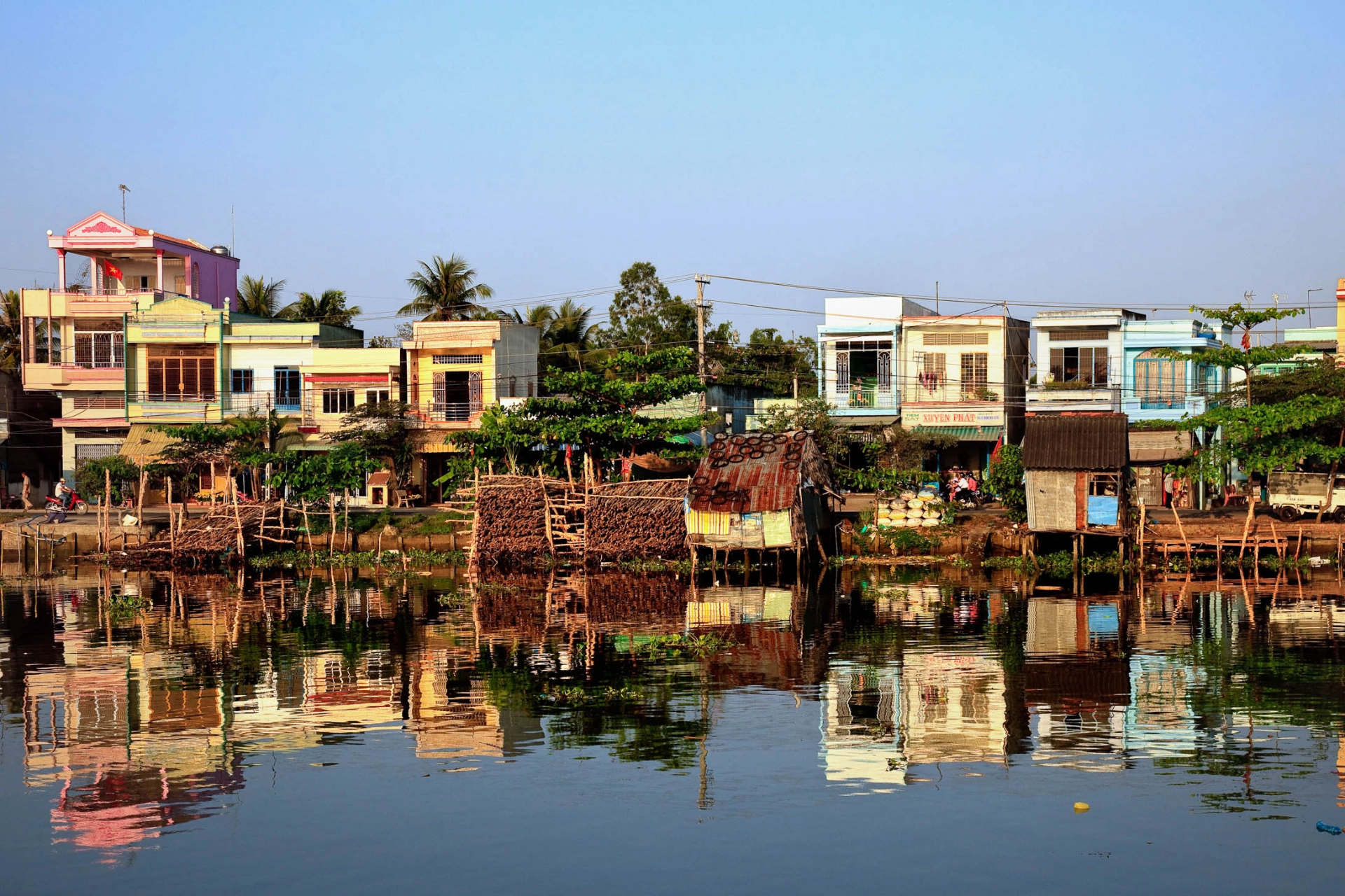 Mekongelva i Mekongdeltaet i det sørlige Vietnam