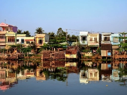 Mekongelva i Mekongdeltaet i det sørlige Vietnam