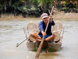 Fiskebåt i Mekongdeltaet, Vietnam